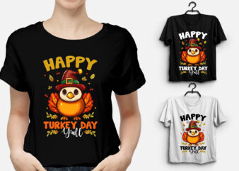 Happy Turkey Day Thanksgiving T-Shirt Design