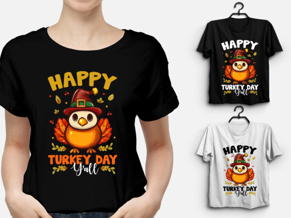 Happy turkey day thanksgiving t-shirt design