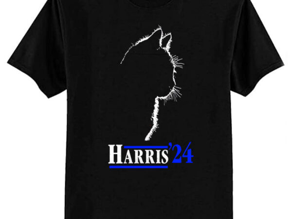 Harris 2024 for president – kamala harris tshirt – kamala tshirt – childless cat women kamala cat silhouette harris 24 t-shirt