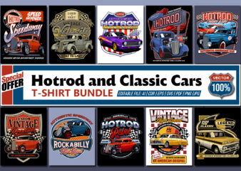 Hotrod and Classic Cars T-shirt Bundle