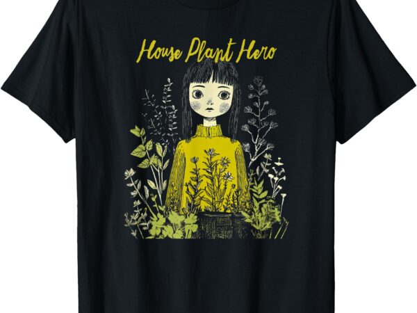 House plant hero illustration t-shirt