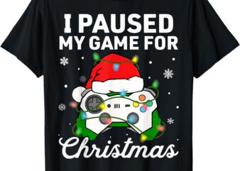 I Paused My Game For Christmas Boys Gamer Gaming Controller T-Shirt