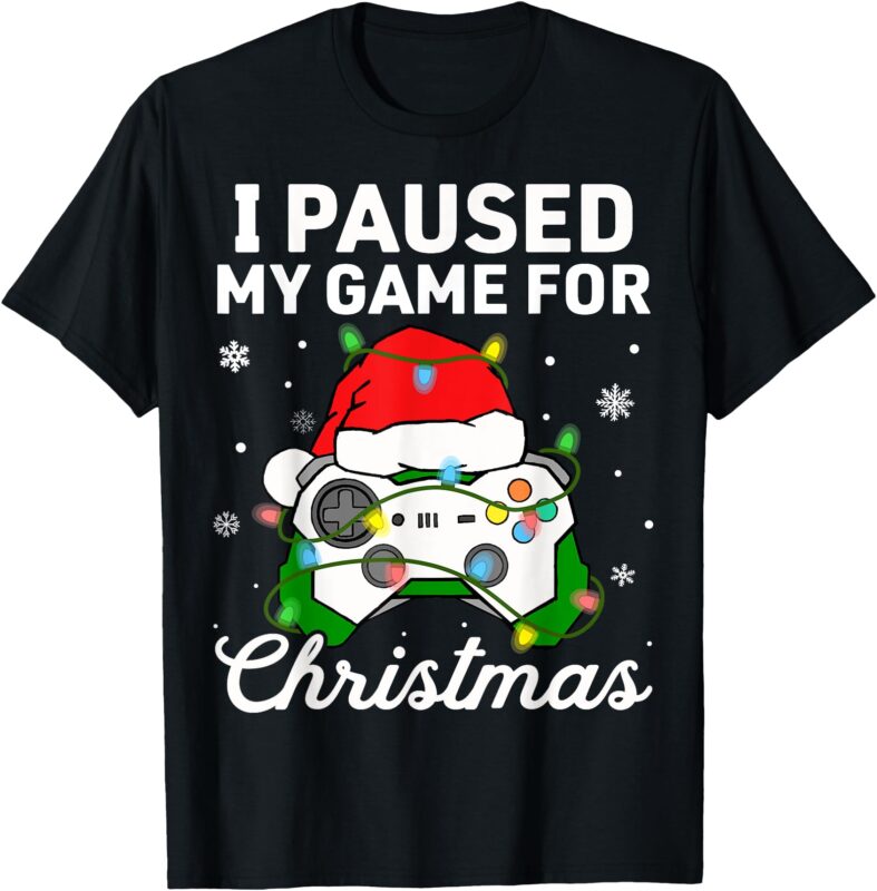 I Paused My Game For Christmas Boys Gamer Gaming Controller T-Shirt