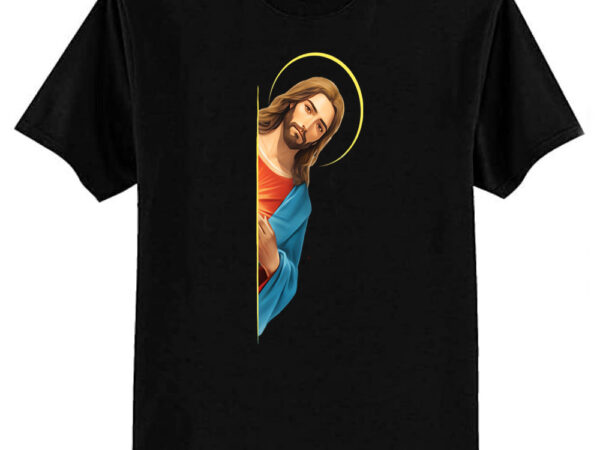 I saw that – jesus saw that – black background t-shirt