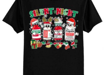 ICU Nurse Christmas Silent Night Long Sleeve T-Shirt ltsp