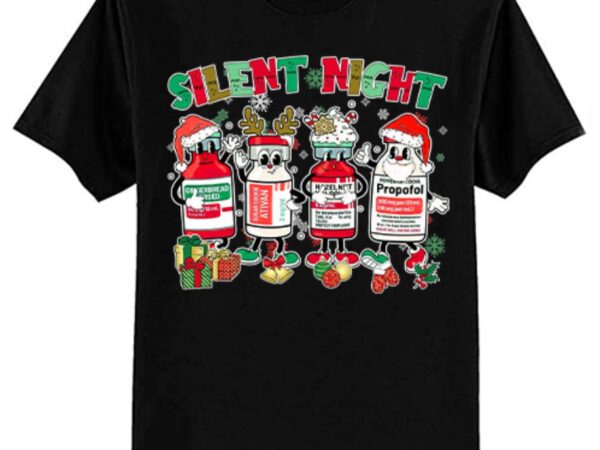 Icu nurse christmas silent night long sleeve t-shirt ltsp