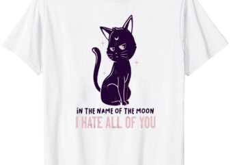 In The Name Of The Moon Funny Cute Cat T-Shirt