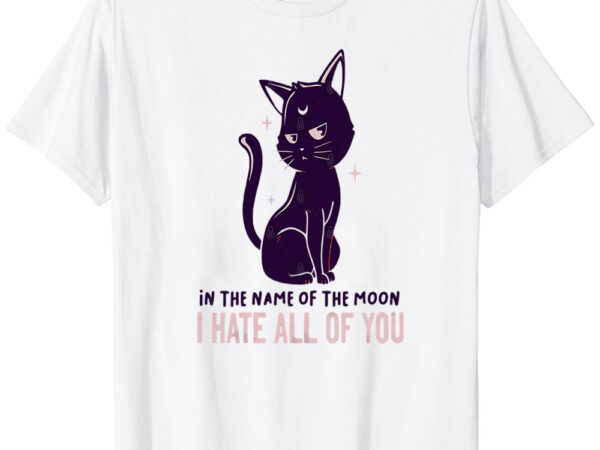 In the name of the moon funny cute cat t-shirt