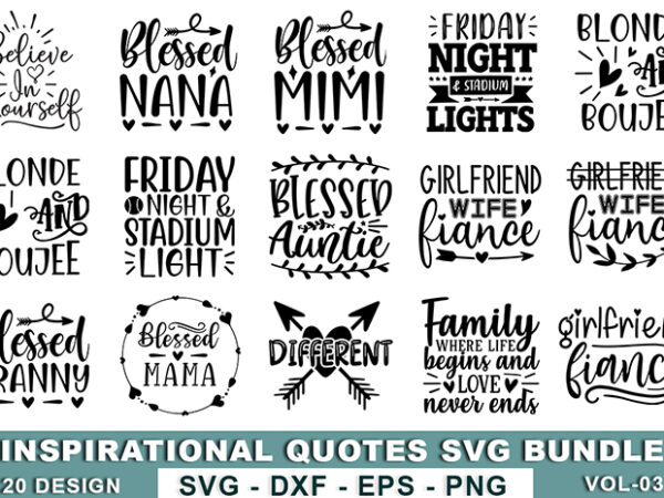 Inspirational svg bundle vol 3 t shirt design for sale