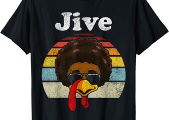 Jive thanksgiving turkey day funny face vintage retro style t-shirt