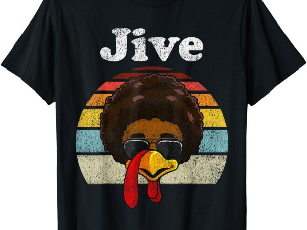 Jive thanksgiving turkey day funny face vintage retro style t-shirt