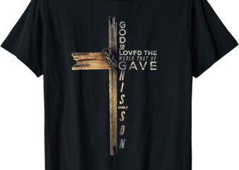 John 3_16 christian cross bible t-shirt