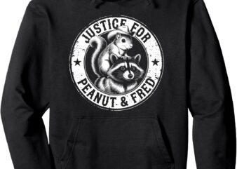 Justice For Peanut & Fred – Cute Squirrel Cowboy Hat Racoon Pullover Hoodie