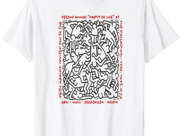 Keith haring party of life invitation t-shirt