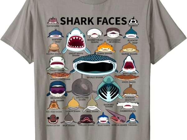 Shark faces kinds t-shirt