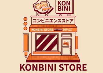 Konbini Store Japanese Vintage T-shirt Design