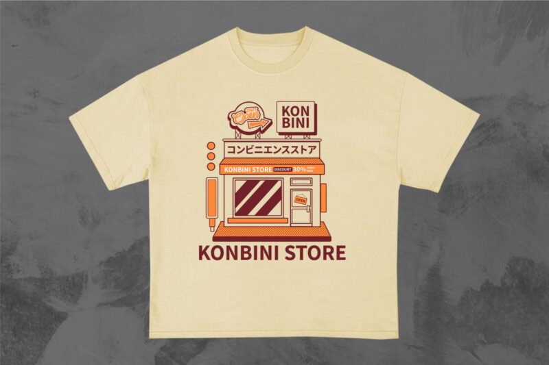 Konbini Store Japanese Vintage T-shirt Design