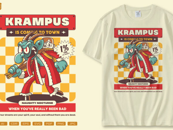 Krampus is coming to town t shirt vector art