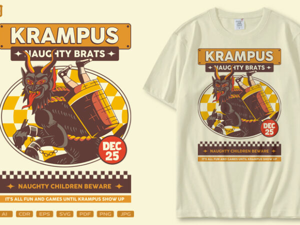 Krampus naughty brats t shirt vector art