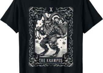 Krampus Tarot Card Design Christmas Season Evil Pajama Xmas T-Shirt