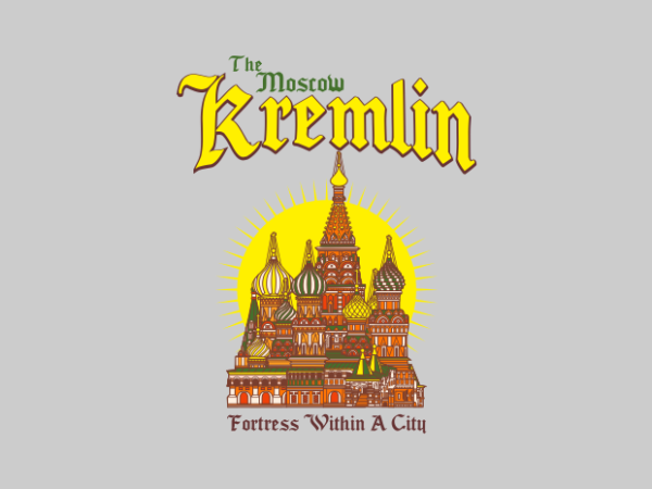 Kremlin cartoon illustration t shirt vector art