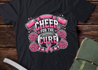 LT601-Cheer For The Cure Breast Cancer Sport Cheerleader Football T-Shirt