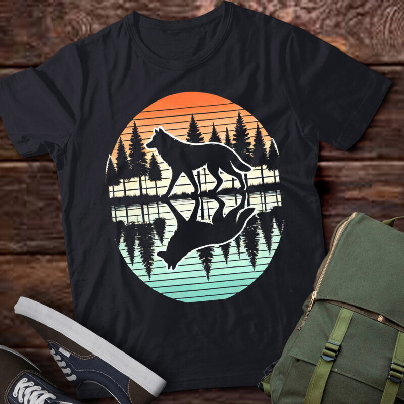 LT602-Graphic Tee Wolf Forest Nature Wildlife Outdoor T-Shirt