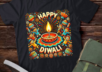 LT611-Happy Diwali for Kids Deepavali Wishes – Festival of Lights T-Shirt