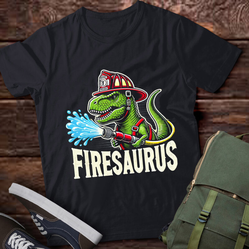 LT613-Future Firefighter Art For Boys Kids Fire Department Fireman T-Shirt