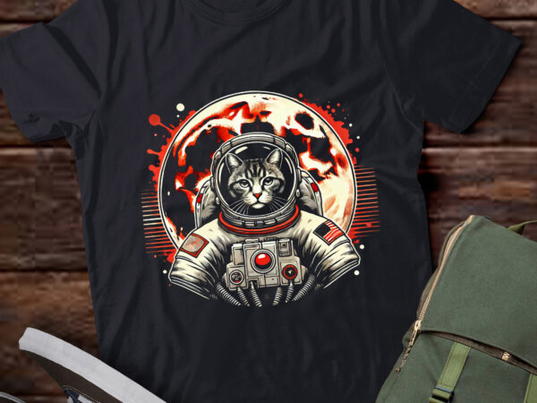 Lt614-retro space cat good luck t-shirt