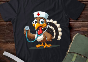 LT623-Thanksgiving Scrub Tops Women Turkey Nurse Holiday Nursing T-Shirt