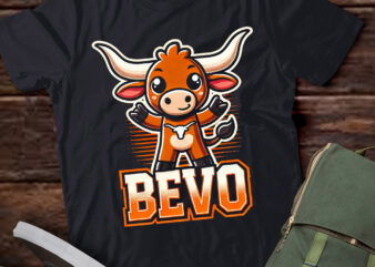 LT643-Bevo Longhorn Bull Funny Cartoon for Toddler Kids Boys Girls T-Shirt