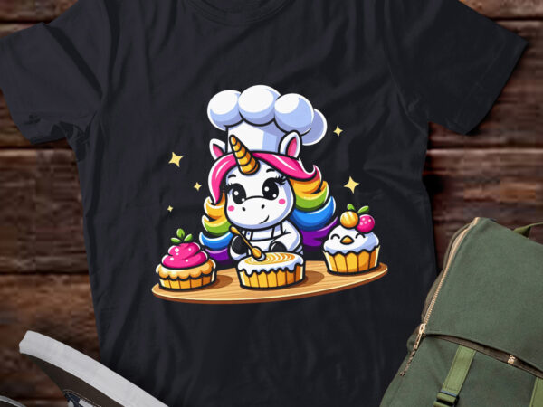 Lt644-unicorn cupcake funny girls kids baking cake rainbow gifts t-shirt