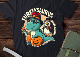 LT652-Turkeysaurus Rex Dab Turkey Dino Toddler Boys Thanksgiving T-Shirt