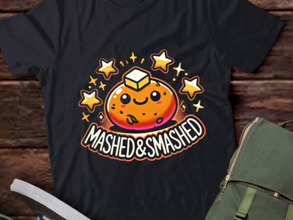 Lt653-thanksgiving mashed & smashed funny sweet potato t-shirt