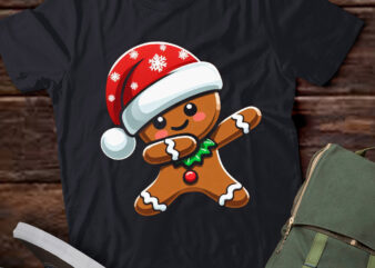 LT667-Dabbing Gingerbread Santa Christmas Boys Men Xmas Cookie T-Shirt