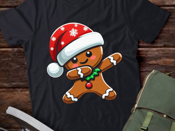 Lt667-dabbing gingerbread santa christmas boys men xmas cookie t-shirt