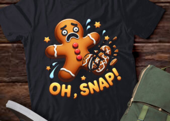 LT669-Gingerbread Man Oh Snap Christmas Funny Cookie Baking Gift Short Sleeve T-Shirt