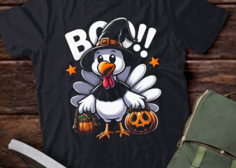 LT672-Thanksgiving Turkey Halloween Ghost Boo Funny