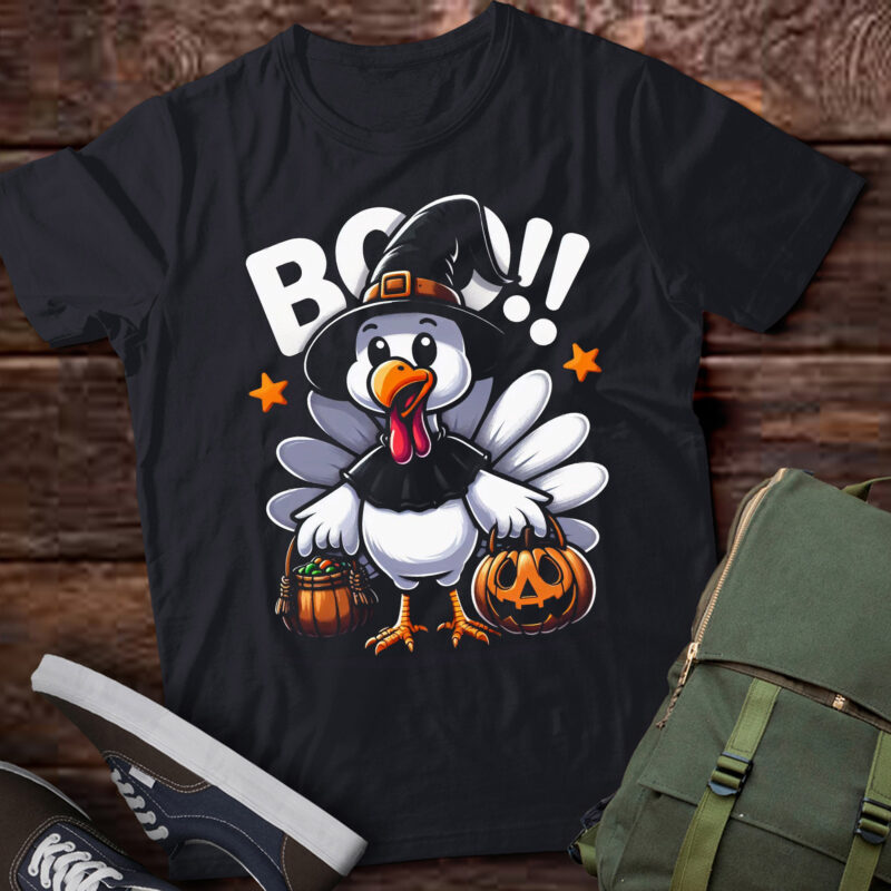 LT672-Thanksgiving Turkey Halloween Ghost Boo Funny