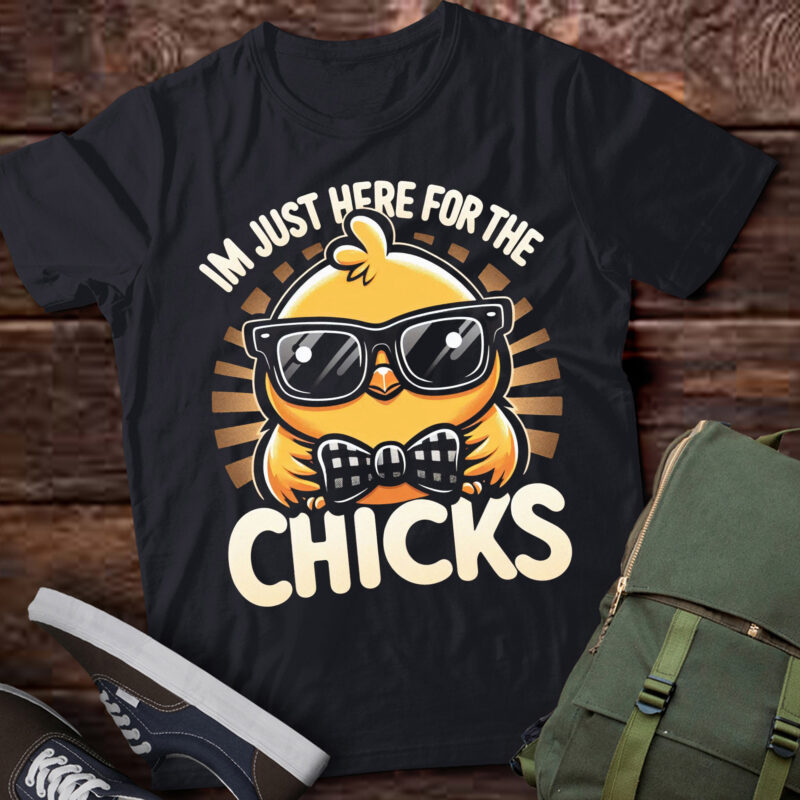 LT682-Im Just Here For The Chicks Cute Easter Boys Kids Toddler T-Shirt