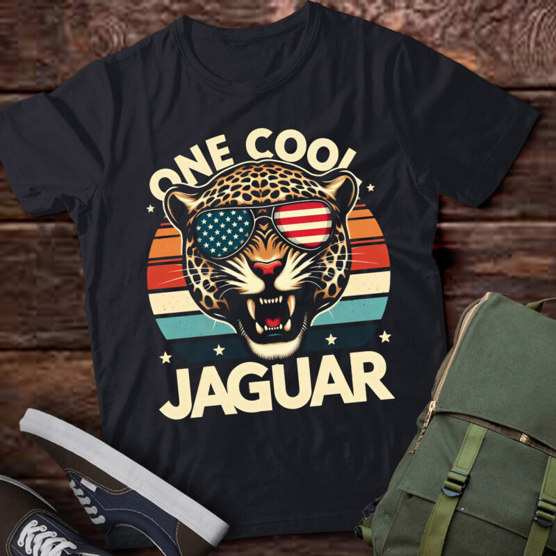 LT689-Jaguar Gifts Jaguars USA Flag Men Women Kids Boys Girls T-Shirt