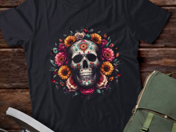 Lt710-dia de los muertos costume day of the dead sugar skull t-shirt