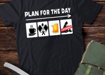 LT721-Plan For The Day Coffee Play Pickleball Beer Funny Adult Mens T-Shirt