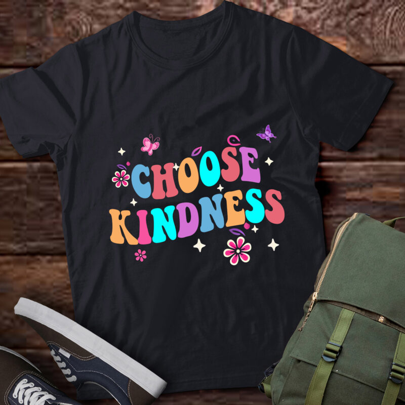 LT724-Choose Kindness Vintage Retro Groovy Be Kind Inspirational T-Shirt