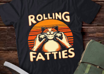 LT728-Cat Rolling Fatties Funny T-Shirt