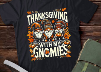 LT730-Thanksgiving women gnome fall leopard Turkey men girls T-Shirt