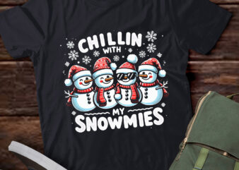 LT739-Snowman Christmas Chillin With My Snowmies Ugly Gift T-Shirt