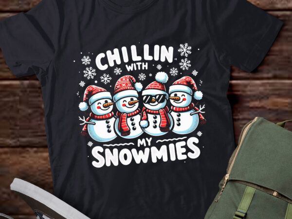 Lt739-snowman christmas chillin with my snowmies ugly gift t-shirt