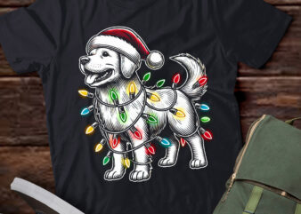 LT755-Funny Santa Labrador Retriever Christmas Lights Dog Lover T-Shirt